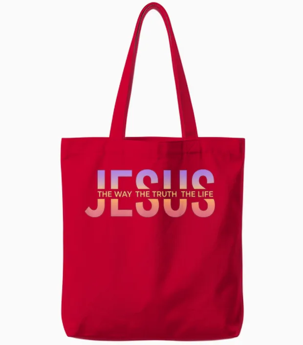 Jésus Chrétien Croyant Religieux Foi Bible Verse église Tote Bags in Red