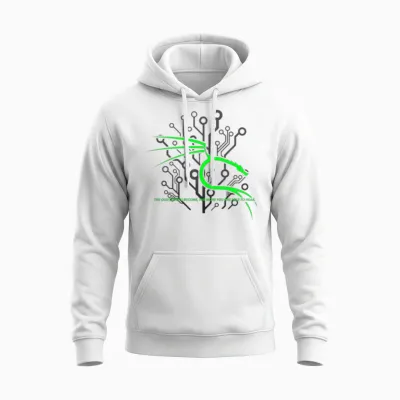 Backtrack Kali Linux with Dragon and Tagline Green Unisex Hoodie - White