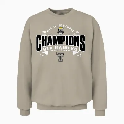 Texas Tech Red Raiders Big 12 Champs 2025 Football Unisex Sweatshirt - Sand