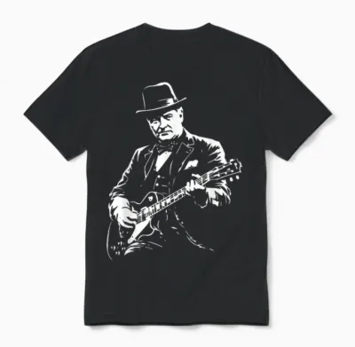 Winston Churchill Guitare Unisex T-Shirt - Black