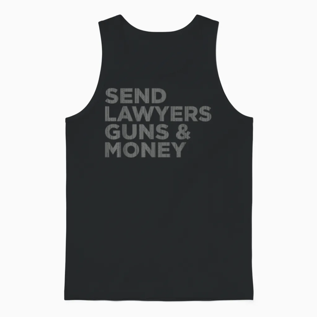 Send Lawyers Guns Money Unisex Tank Top in Black