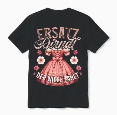 Costume Shirt Women's Costume T-Shirt Costume Replacement Dirndl T-Shirt, Black Unisex T-Shirt - Black