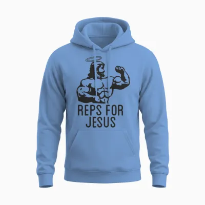 Reps Jesus Funny Unisex Hoodie - Carolina Blue