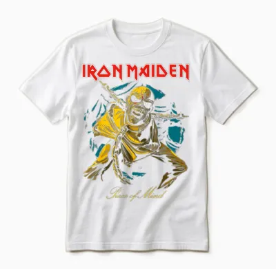 Iron Maiden - Pom Gold Eddie Unisex T-Shirt - White