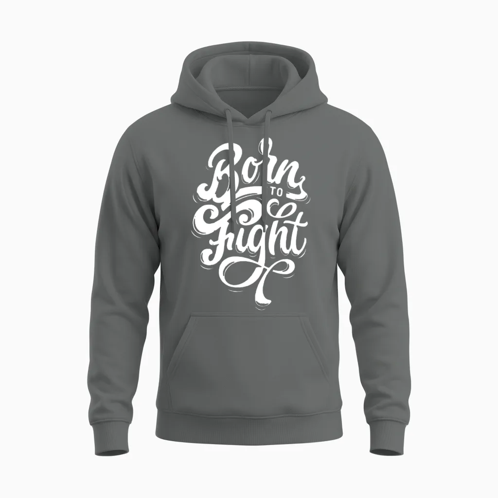 Born to Fight Unisex Hoodie in Graphite Heather