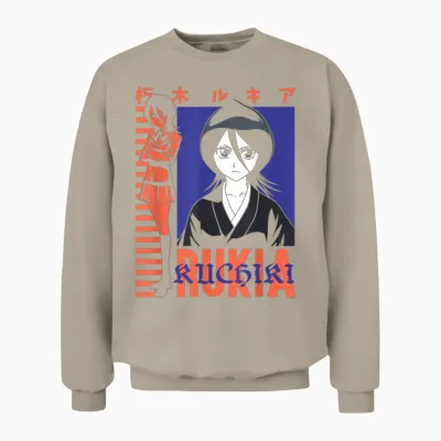 Bleach Rukia Color Block Collage Classic Anime Unisex Sweatshirt - Sand