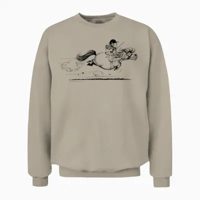 Ponysprint Thelwell Cartoon Unisex Sweatshirt - Sand