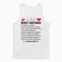 Checkliste Der Jga Braut Für Den Junggesellinnenabschied Unisex Tank Top in White - 1