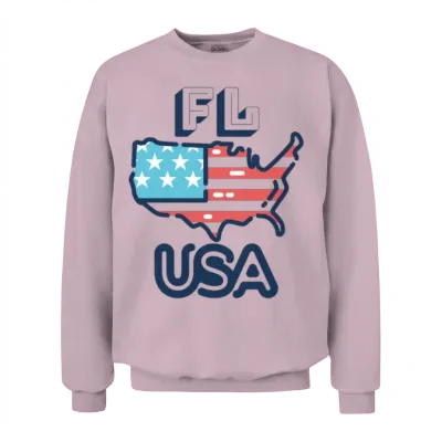 Fl, Usa, Florida Unisex Sweatshirt - Light Pink
