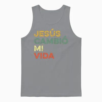 Jesus Cambio Mi Vida Hispanic God Believer Spanish Unisex Tank Top - Sport Grey