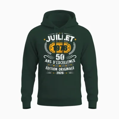 Vintage Juillet 1976 Cadeau Anniversaire 50 Ans Hommes Unisex Hoodie - Forest