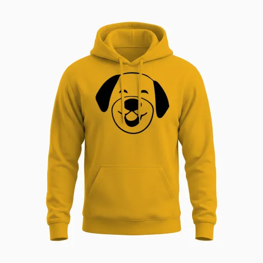 Smiling Dog Unisex Hoodie - Gold