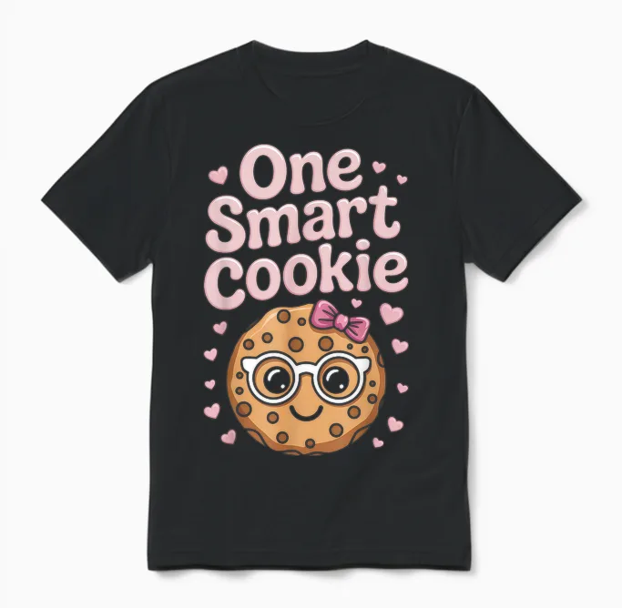 One Smart Cookie Funny Chocolate Chip Cookie Unisex T-Shirt in Black