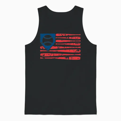 Distressed Baseball - & Softball Unisex Tank Top in Black