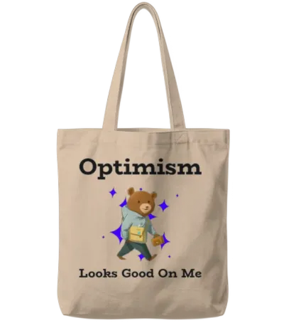 Optimism Looks Good on Me Tote Bags - Natural
