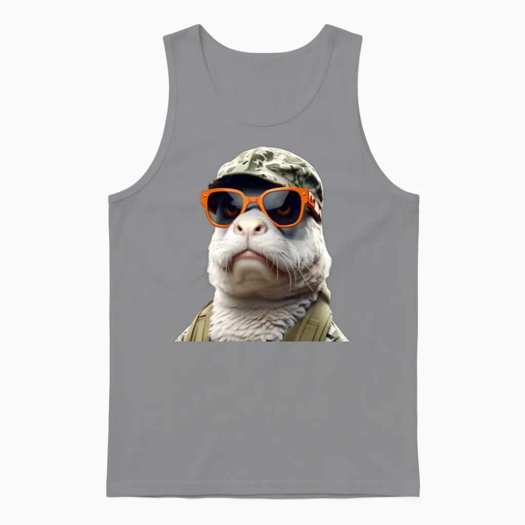 Funny Seal Unisex Tank Top in Sport Grey