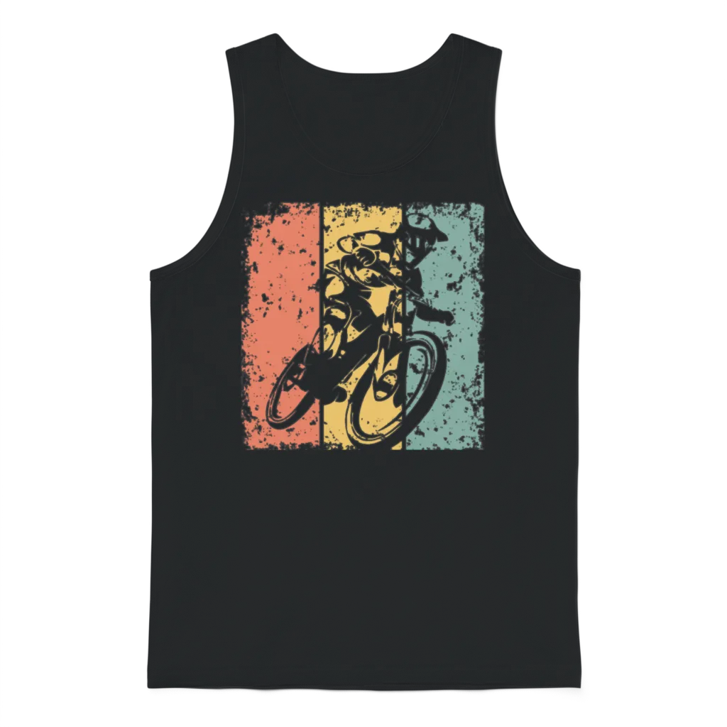 Biking Retro Unisex Tank Top - Black
