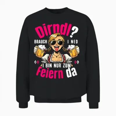 Suitable for Oktoberfest Outfit Women's Costume Shirt Costume Unisex Sweatshirt - Black