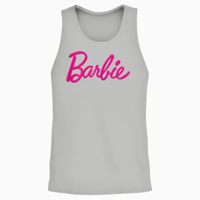 Barbie Official Barbie Logo Multi Colour Unisex Tank Top - Ash