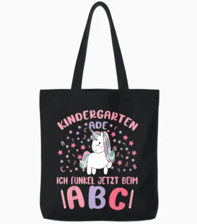 Kinder Bye Bye Kita Abgänger 2026 Mädchen Einhorn Absolventin Tote Bags - Black