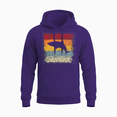 Shark Retro Unisex Hoodie - Purple