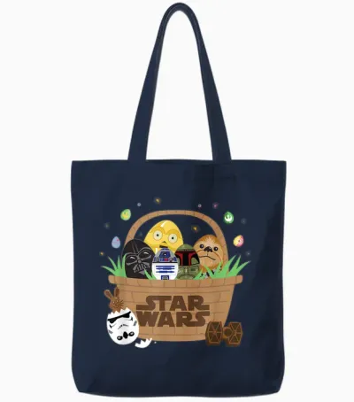 Star Wars Classic Characters Easter Eggs Basket Funny Spring Tote Bags - Navy