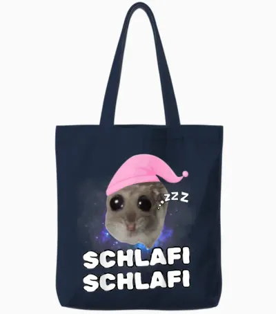 Sad Hamster - Schlafi Schlafi Tote Bags - Navy