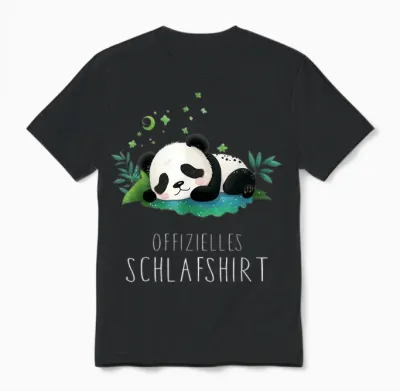 Official Otter Sleep Shirt - Panda T-Shirt, Black Unisex T-Shirt - Black