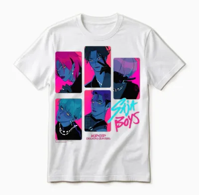 Kpop Demon Hunters Saja Boys Demons Officially Licensed Unisex T-Shirt - White