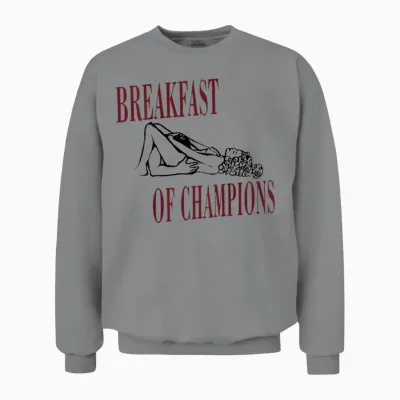 Breakfast of Champions Drôle Inscription Rétro Homme Fête Unisex Sweatshirt - Sport Grey