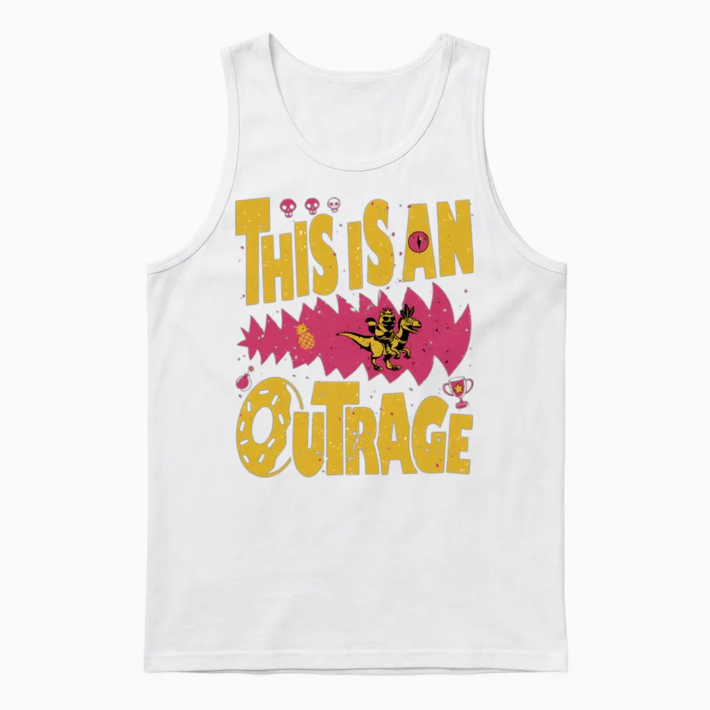 This Is an Outrage Comfort Colors Dungeon Crawler Unisex Tank Top in White