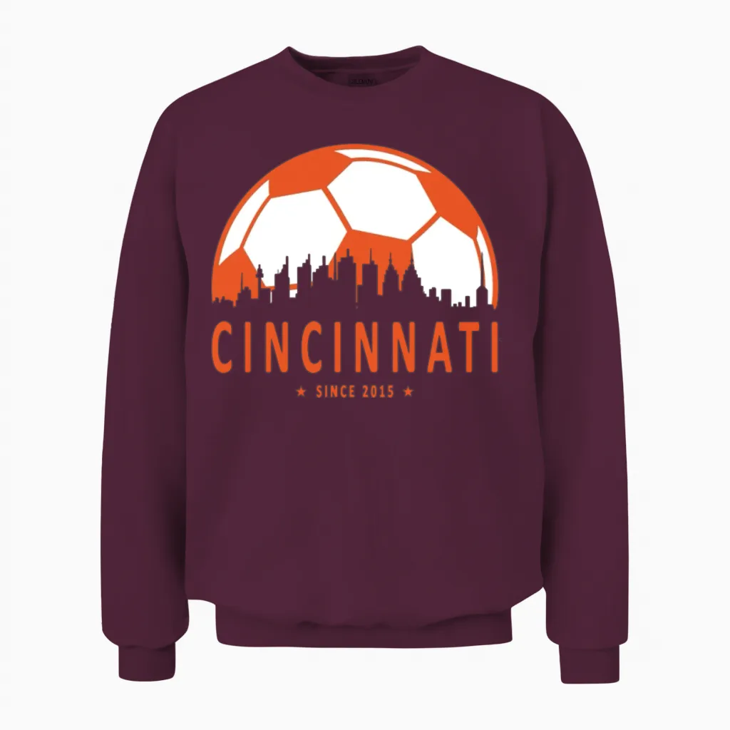 Cincinnati, Fc Cincinnati, Cincy, Fc Cincy, Soccer Unisex Sweatshirt in Maroon
