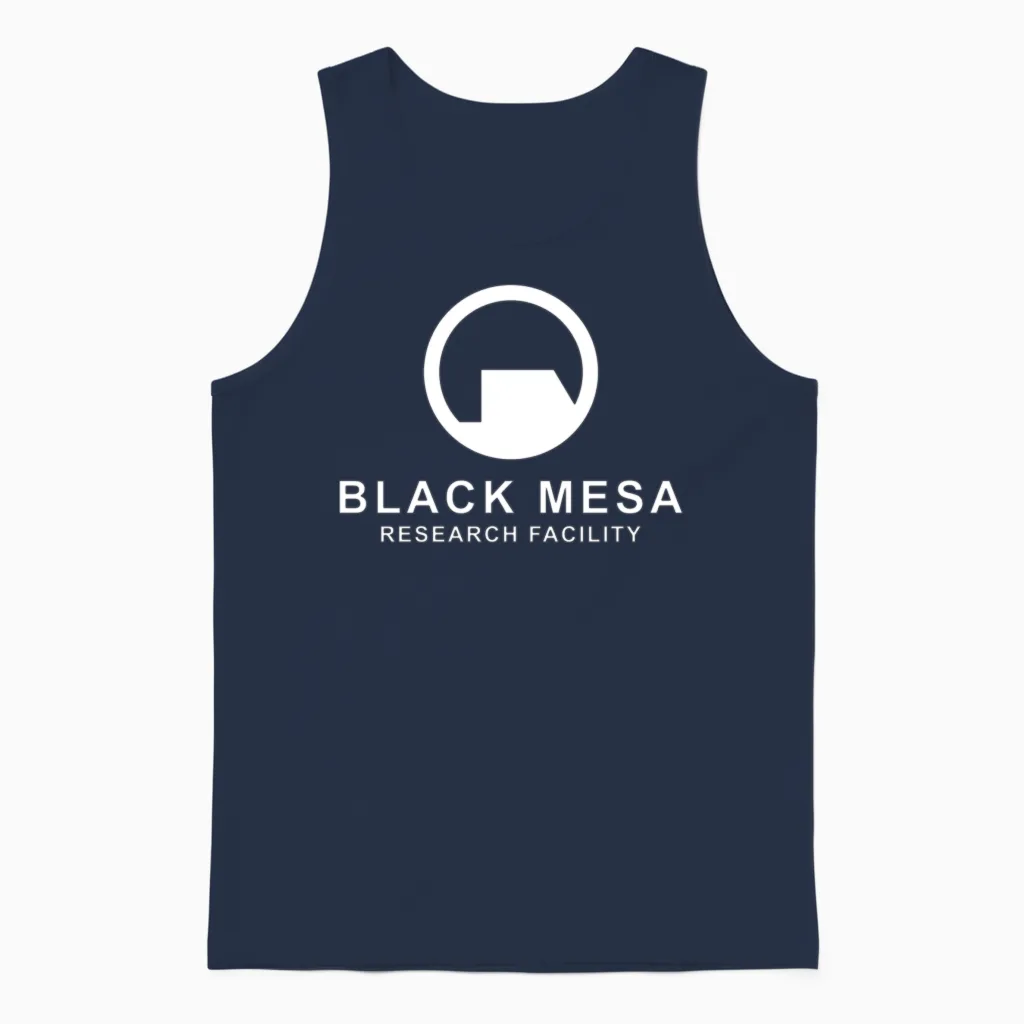 Black Mesa Research Facility Unisex Tank Top in Navy