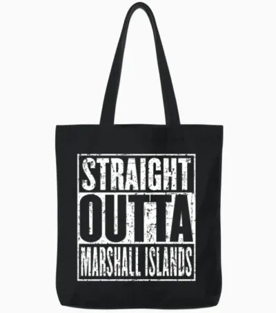 Straight Outta Marshall Islands Vintage Tote Bags - Black