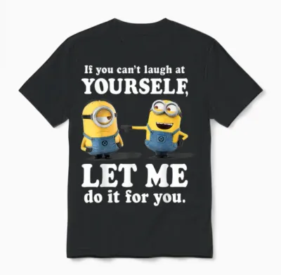 Despicable Me Minions Laugh at Yourself Graphic Unisex T-Shirt - Black