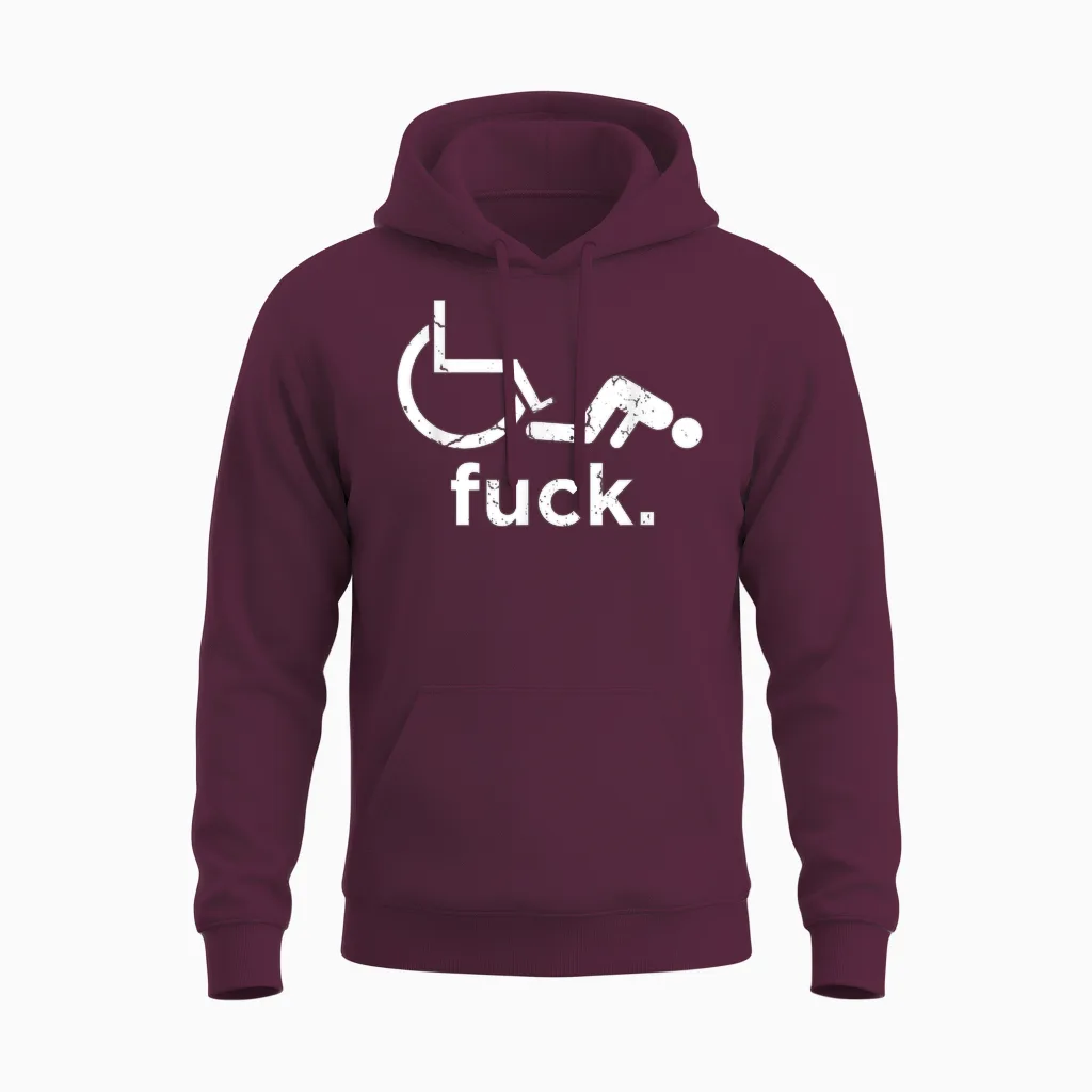 Funny Handicap Shirt Disabled Amputee Tee Humor Wheelchair Unisex Hoodie in Maroon