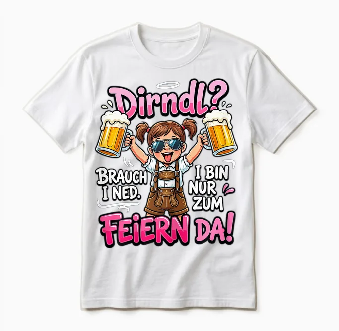 Trachten T-Shirt Damen Trachtenshirt Passend Für Oktoberfest Unisex T-Shirt in White
