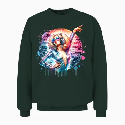 Retro Dancing Disco Queen Dancer 70s Unisex Sweatshirt - Forest