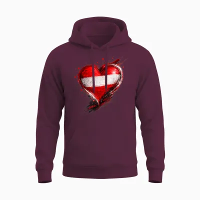 österreich Shirt österreicher Herz Herren & Damen Austria Unisex Hoodie - Maroon
