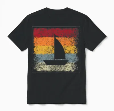 Sailing Retro Unisex T-Shirt - Black
