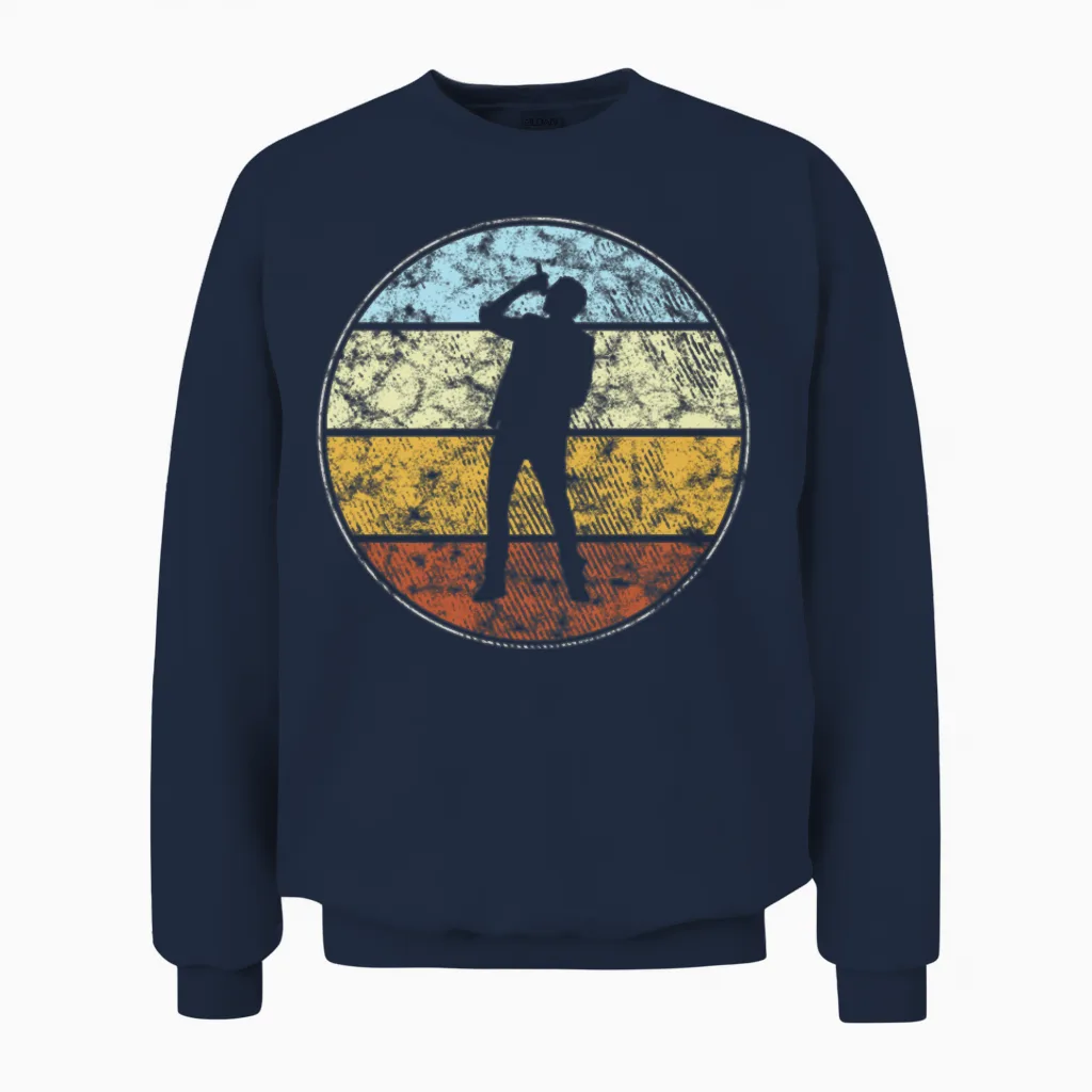 Singing Retro Unisex Sweatshirt in Navy