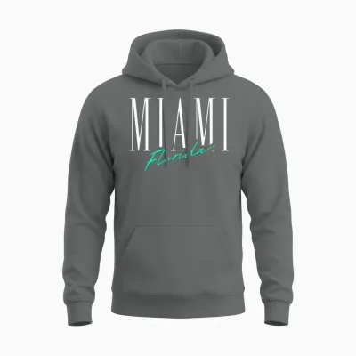 Miami Florida Retro Unisex Hoodie - Graphite Heather