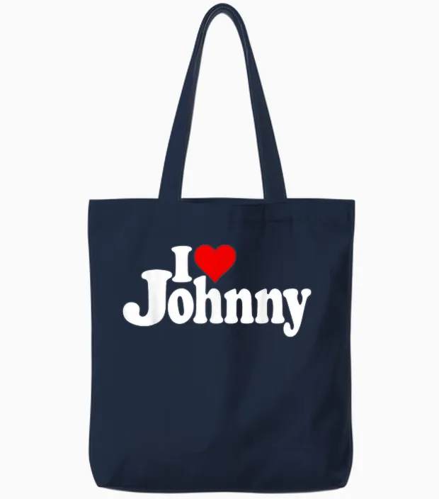 "i Love Heart Johnny Johnn" Name Auf Einem Tote Bags in Navy