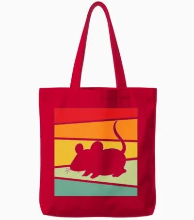 Mouse Retro Tote Bags - Red
