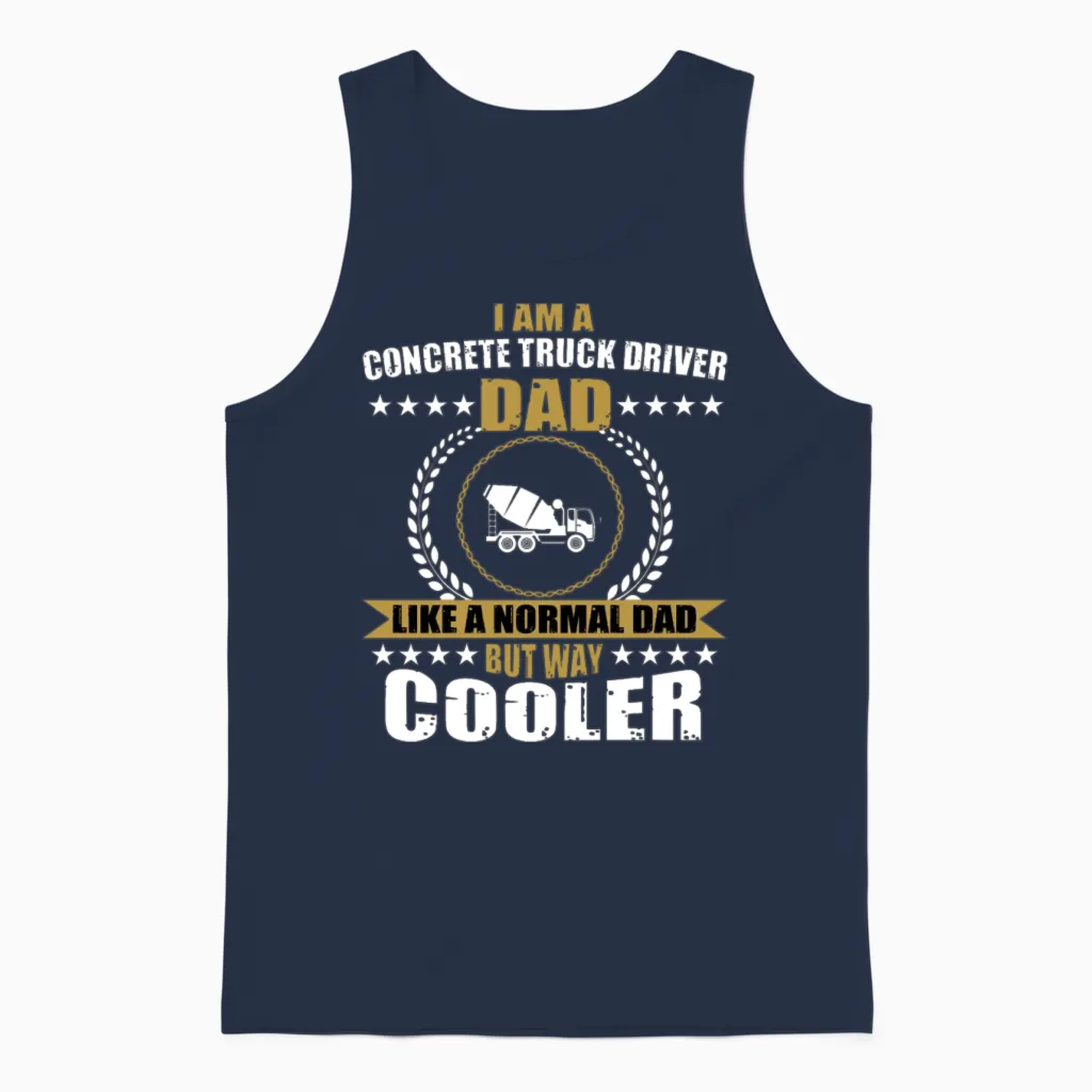 Concrete Truck Driver Dad Truckers Unisex Tank Top in Navy