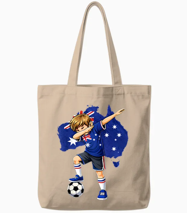 Dabbing Soccer Australia Jersey Garçon Australiens Garçons Tote Bags in Natural