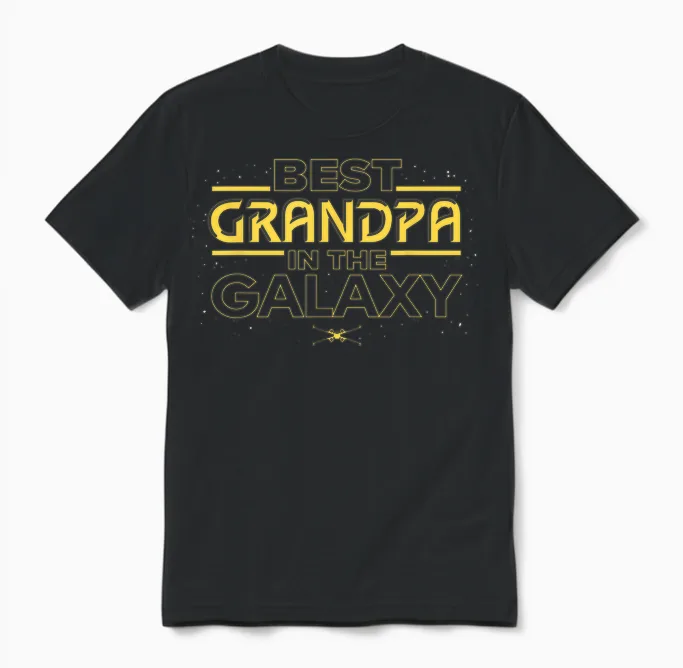 Star Wars Best Grandpa in the Galaxy Birthday Father’s Day Unisex T-Shirt in Black