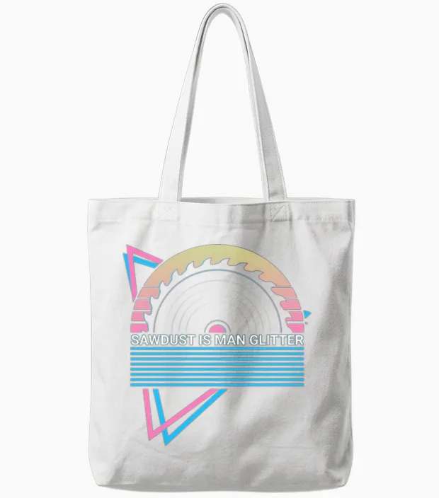 Funny Carpenter Carpentry Retro Tote Bags - White
