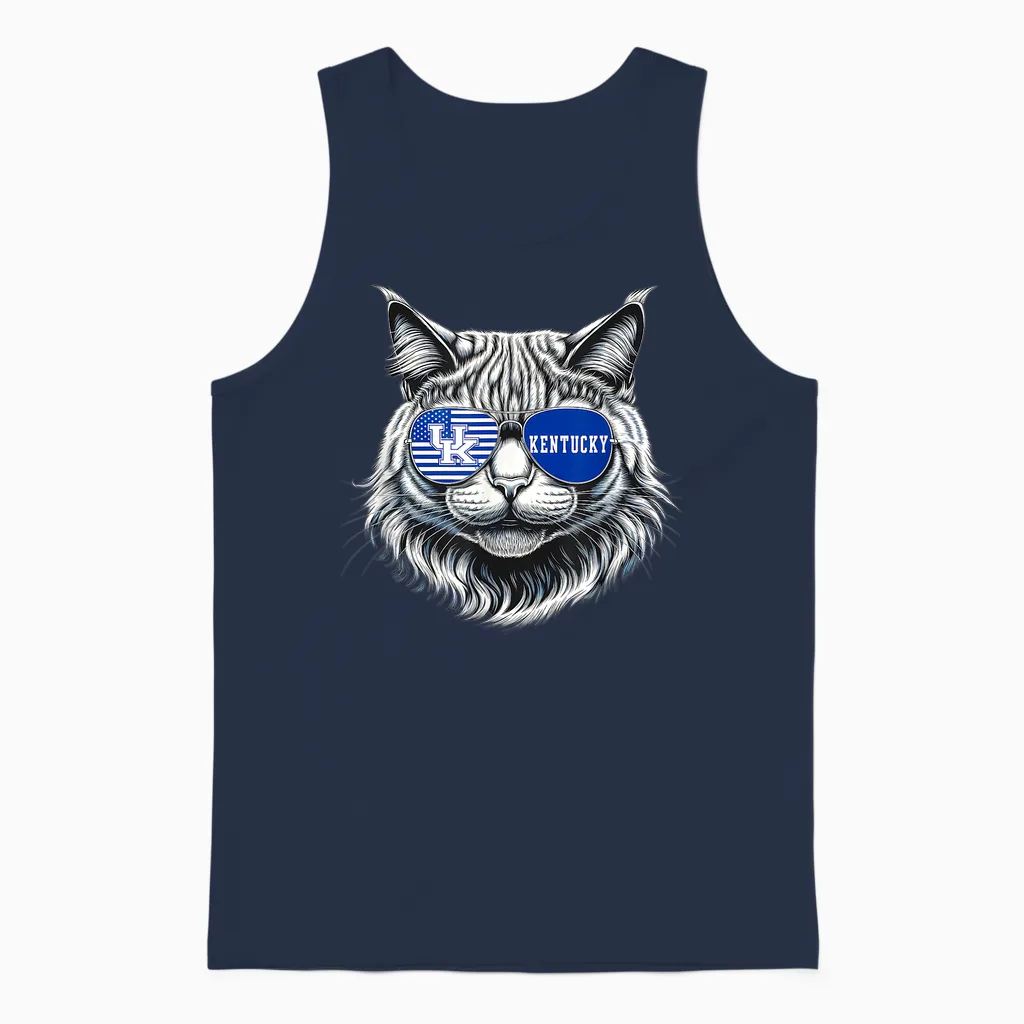 Cat Lovers Graphic Last Name Kentucky Retro Vintage Funny T-Shirt for Men Women Girls Kids Unisex Tank Top in Navy