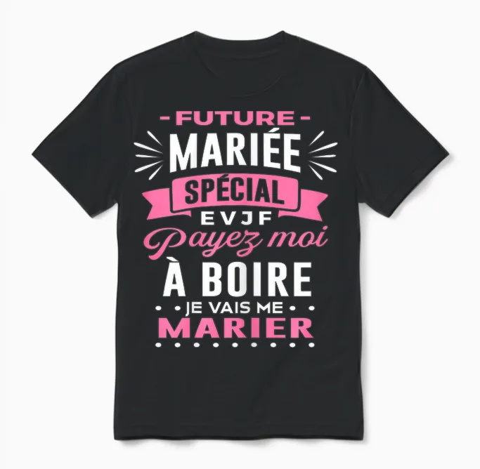 Future Bride Evjf Pay Me to Drink I Will Get Married Evjf Unisex T-Shirt in Black